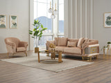 Versace Beige Stationary Sofa by Furnia at Eve Furniture