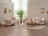 Versace Cream Stationary Sofa by Furnia at Eve Furniture