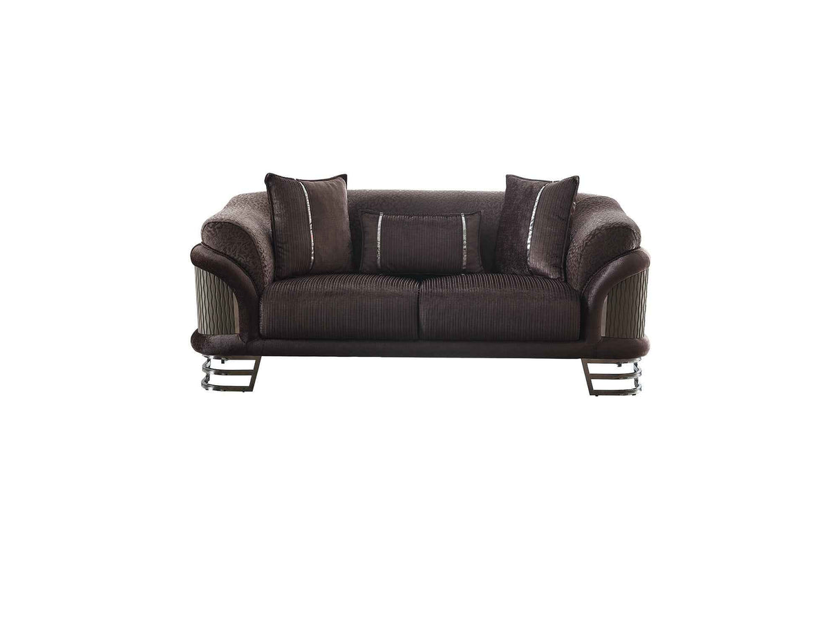 Versace Dark Grey Stationary Loveseat by Furnia at Eve Furniture