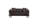 Versace Dark Grey Stationary Loveseat by Furnia at Eve Furniture
