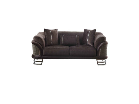 Versace Dark Grey Stationary Loveseat by Furnia at Eve Furniture