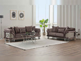 Versace Dark Grey Stationary Loveseat by Furnia at Eve Furniture