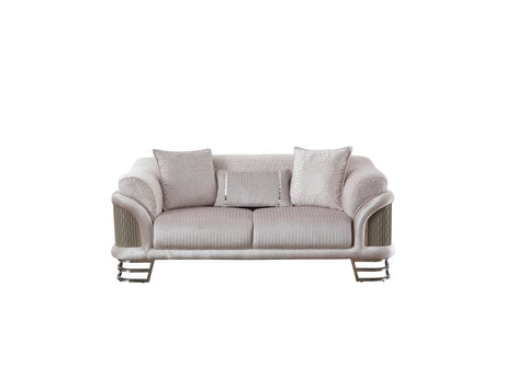 Versace Light Grey 3-pieces (Sofa & Loveseat & Chair) Living Room Set by Furnia at Eve Furniture