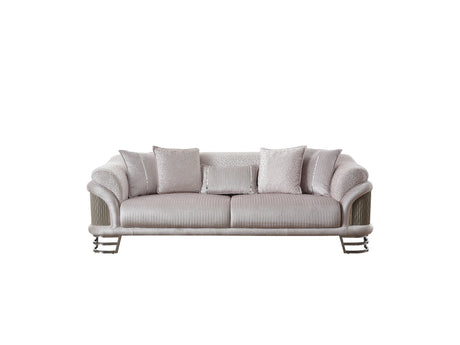 Versace Light Grey 3-pieces (Sofa & Loveseat & Chair) Living Room Set by Furnia at Eve Furniture