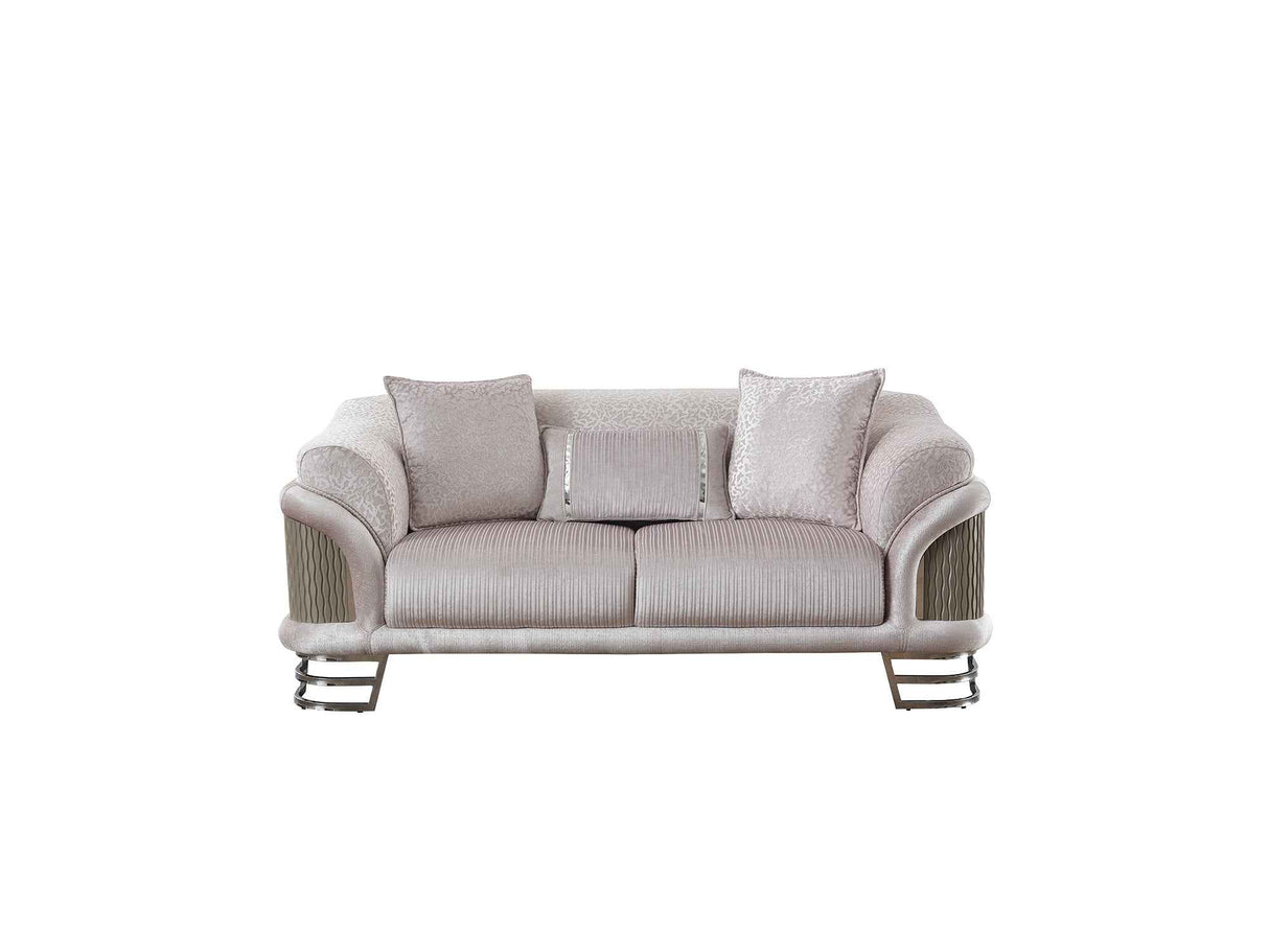 Versace Light Grey Stationary Loveseat by Furnia at Eve Furniture