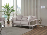 Versace Light Grey Stationary Loveseat by Furnia at Eve Furniture