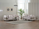 Versace Light Grey Stationary Loveseat by Furnia at Eve Furniture