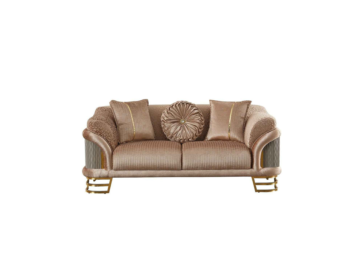 Versace Stationary Loveseat Beige by Furnia at Eve Furniture