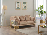 Versace Stationary Loveseat Beige by Furnia at Eve Furniture