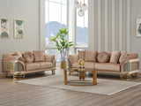 Versace Stationary Loveseat Beige by Furnia at Eve Furniture