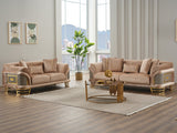 Versace Stationary Loveseat Beige by Furnia at Eve Furniture