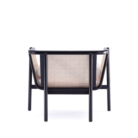 Versailles Accent Chair in Black, Natural Cane and Cream by Manhattan Comfort at Eve Furniture