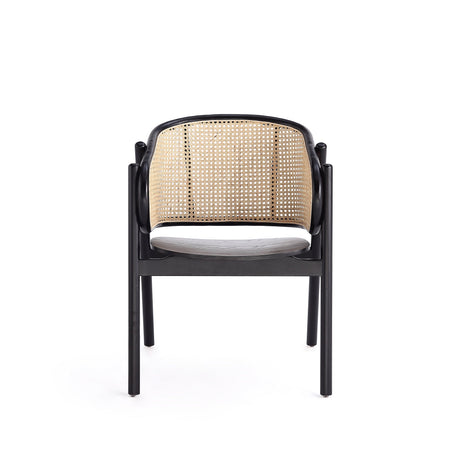 Versailles Armchair in Black and Natural Cane by Manhattan Comfort at Eve Furniture