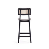 Versailles Counter Stool in Black and Natural Cane by Manhattan Comfort at Eve Furniture