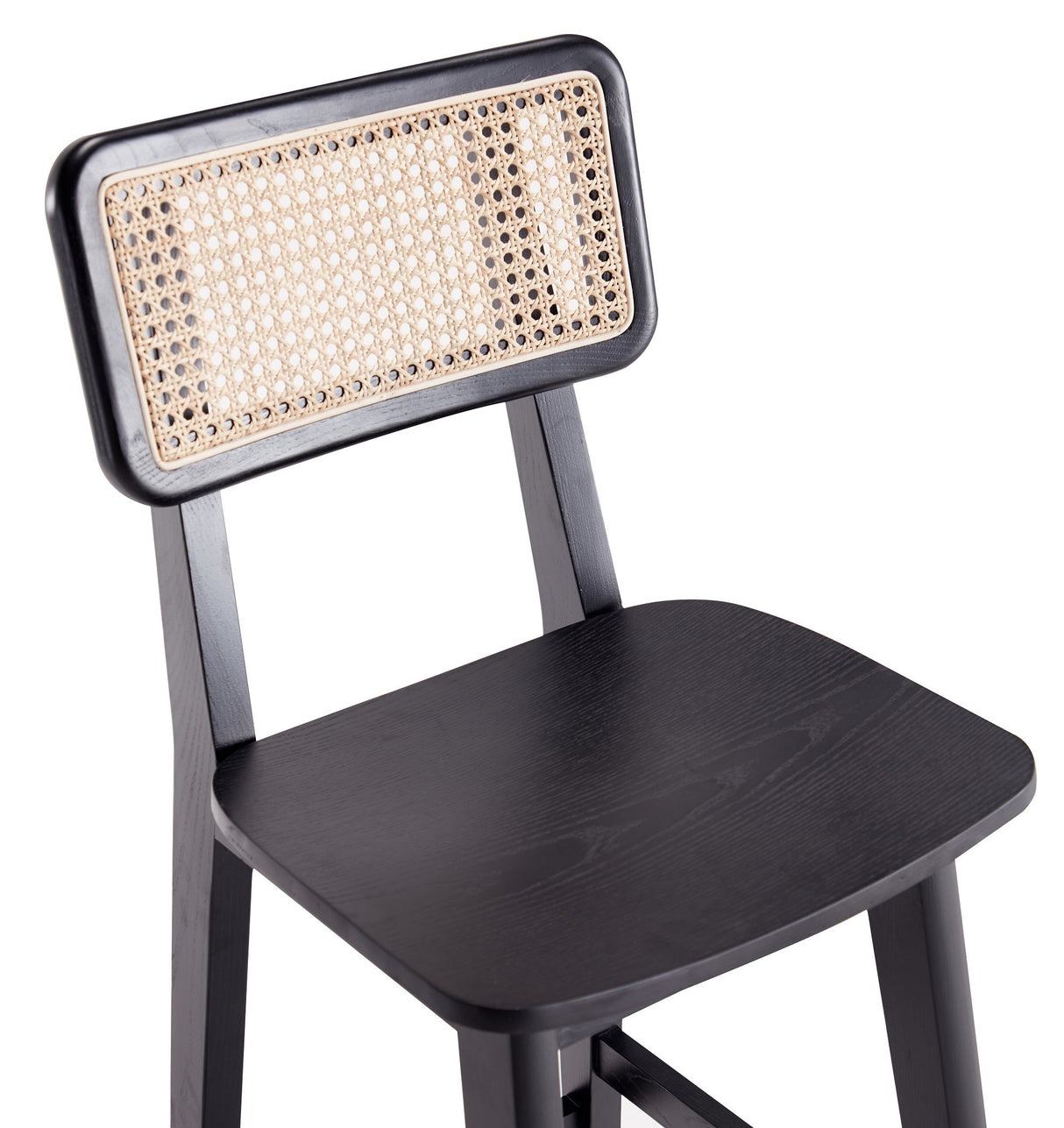 Versailles Counter Stool in Black and Natural Cane by Manhattan Comfort at Eve Furniture