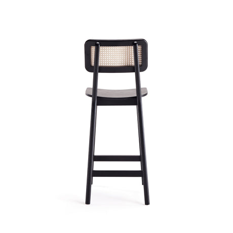 Versailles Counter Stool in Black and Natural Cane (set of 2) by Manhattan Comfort at Eve Furniture