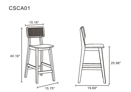 Versailles Counter Stool in Nature Cane (set of 2) by Manhattan Comfort at Eve Furniture