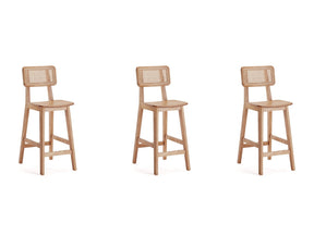 Versailles Counter Stool in Nature Cane (set of 3) by Manhattan Comfort at Eve Furniture