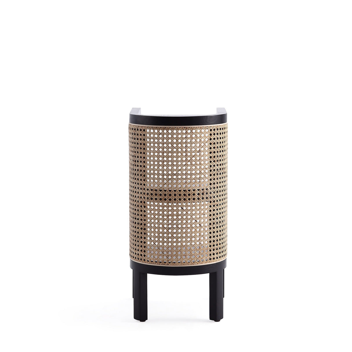 Versailles End Table in Black and Natural Cane by Manhattan Comfort at Eve Furniture