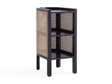 Versailles End Table in Black and Natural Cane by Manhattan Comfort at Eve Furniture