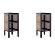 Versailles End Table in Black and Natural Cane (set of 2) by Manhattan Comfort at Eve Furniture