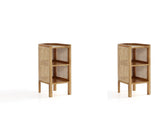 Versailles End Table in Nature Cane (set of 2) by Manhattan Comfort at Eve Furniture