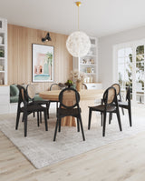 Versailles Round Dining Chair in Black and Natural Cane (set of 2) by Manhattan Comfort at Eve Furniture
