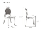 Versailles Round Dining Chair in Black and Natural Cane (set of 2) by Manhattan Comfort at Eve Furniture