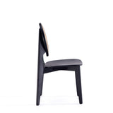 Versailles Round Dining Chair in Black and Natural Cane (set of 2) by Manhattan Comfort at Eve Furniture