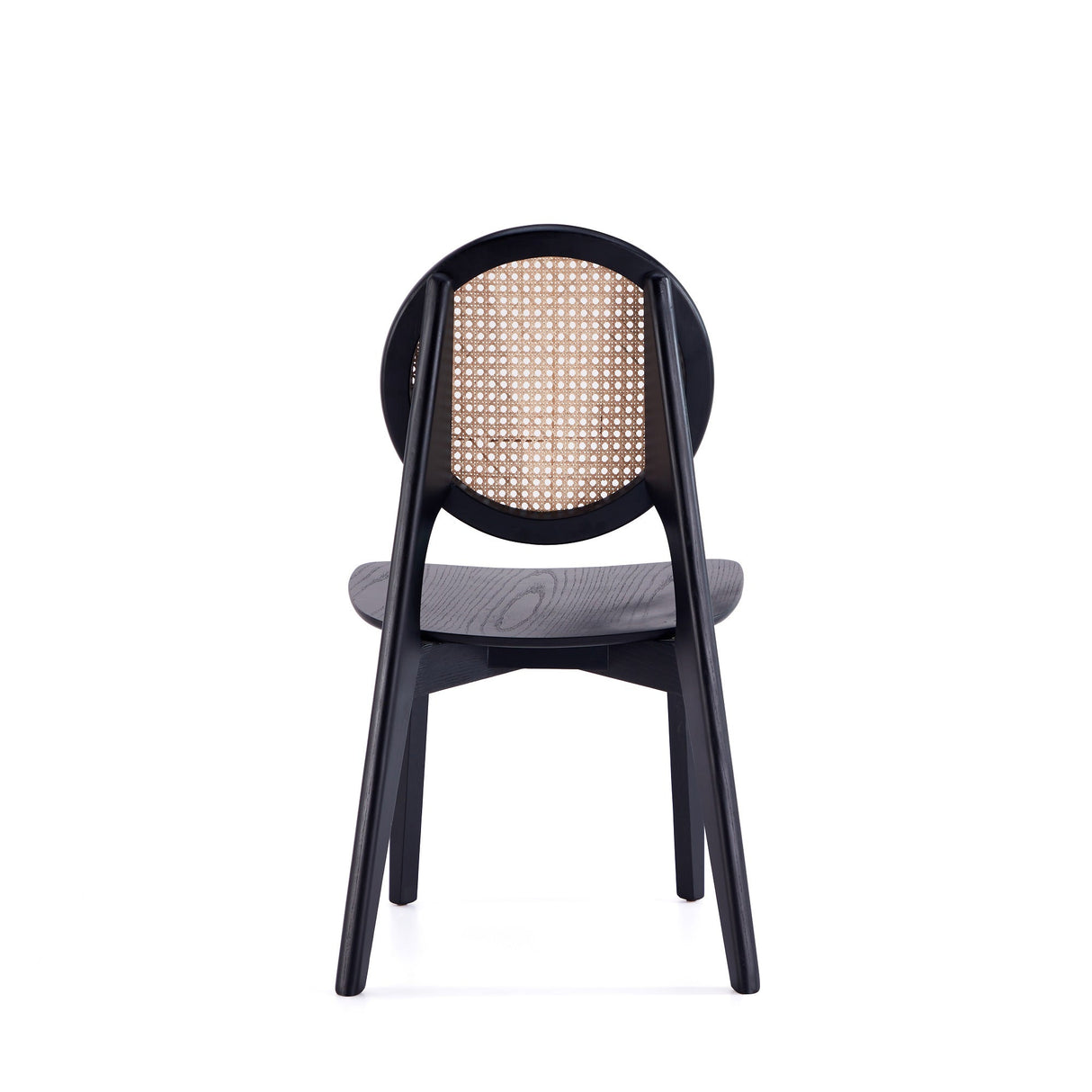 Versailles Round Dining Chair in Black and Natural Cane (set of 2) by Manhattan Comfort at Eve Furniture