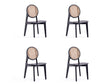 Versailles Round Dining Chair in Black and Natural Cane (set of 4) by Manhattan Comfort at Eve Furniture