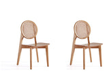 Versailles Round Dining Chair in Nature Cane (set of 2) by Manhattan Comfort at Eve Furniture