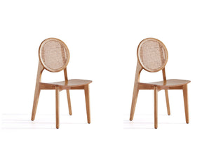 Versailles Round Dining Chair in Nature Cane (set of 2) by Manhattan Comfort at Eve Furniture