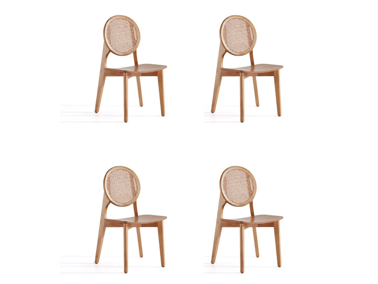 Versailles Round Dining Chair in Nature Cane (set of 4) by Manhattan Comfort at Eve Furniture