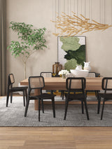 Versailles Square Dining Chair in Black and Natural Cane (set of 2) by Manhattan Comfort at Eve Furniture