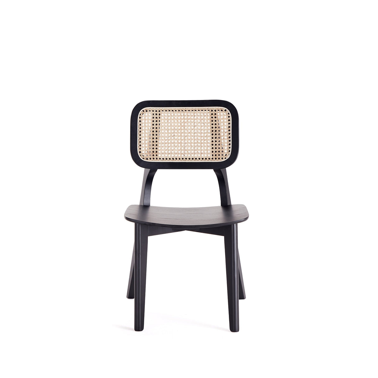 Versailles Square Dining Chair in Black and Natural Cane (set of 2) by Manhattan Comfort at Eve Furniture