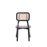 Versailles Square Dining Chair in Black and Natural Cane (set of 2) by Manhattan Comfort at Eve Furniture