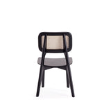 Versailles Square Dining Chair in Black and Natural Cane (set of 2) by Manhattan Comfort at Eve Furniture