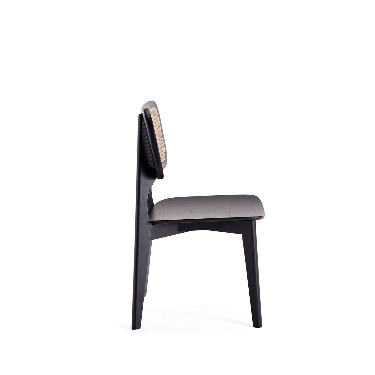 Versailles Square Dining Chair in Black and Natural Cane (set of 2) by Manhattan Comfort at Eve Furniture