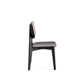 Versailles Square Dining Chair in Black and Natural Cane (set of 2) by Manhattan Comfort at Eve Furniture