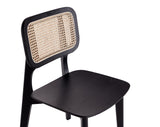 Versailles Square Dining Chair in Black and Natural Cane (set of 2) by Manhattan Comfort at Eve Furniture