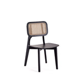 Versailles Square Dining Chair in Black and Natural Cane (set of 4) by Manhattan Comfort at Eve Furniture