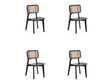 Versailles Square Dining Chair in Black and Natural Cane (set of 4) by Manhattan Comfort at Eve Furniture