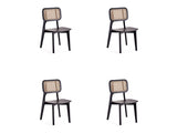 Versailles Square Dining Chair in Black and Natural Cane (set of 4) by Manhattan Comfort at Eve Furniture