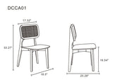 Versailles Square Dining Chair in Nature Cane (set of 2) by Manhattan Comfort at Eve Furniture