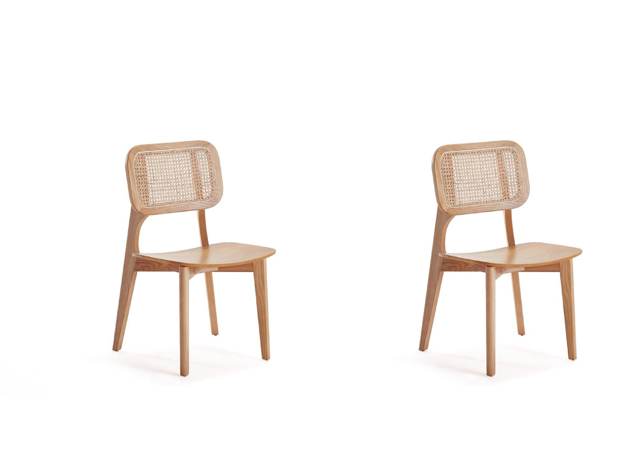 Versailles Square Dining Chair in Nature Cane (set of 2) by Manhattan Comfort at Eve Furniture
