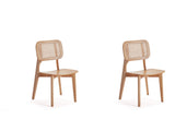 Versailles Square Dining Chair in Nature Cane (set of 2) by Manhattan Comfort at Eve Furniture