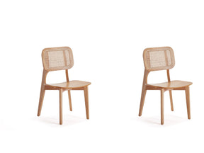 Versailles Square Dining Chair in Nature Cane (set of 2) by Manhattan Comfort at Eve Furniture