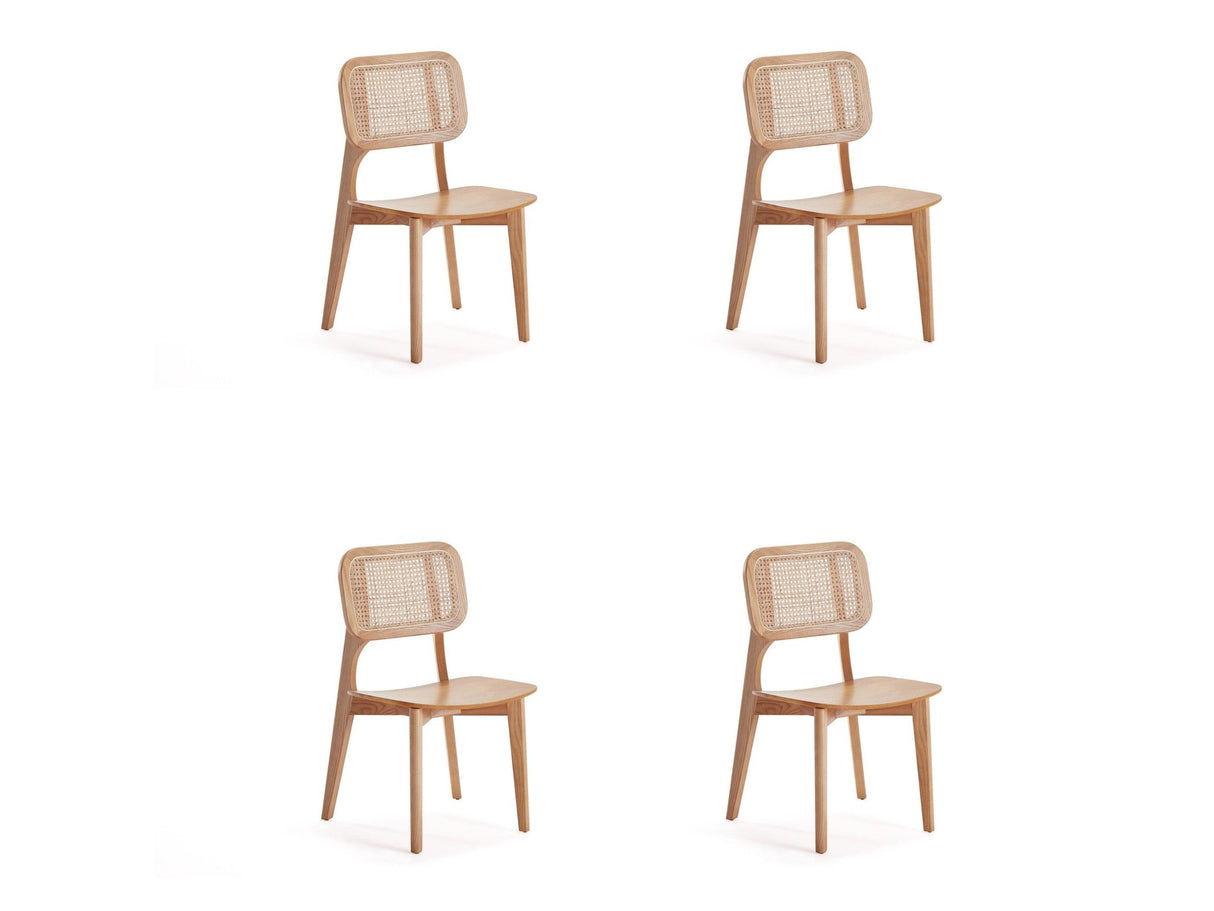 Versailles Square Dining Chair in Nature Cane (set of 4) by Manhattan Comfort at Eve Furniture