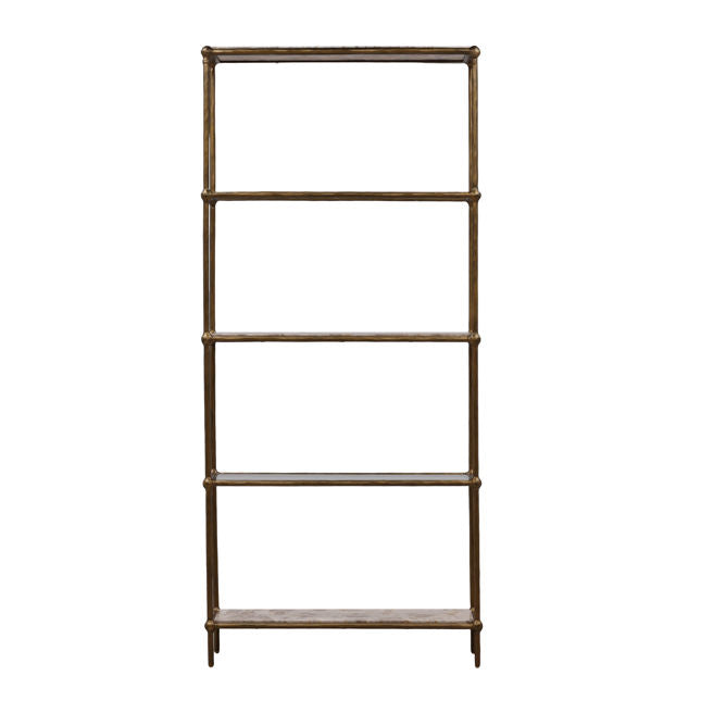 Verto Beige and Antique Brass Bookcase